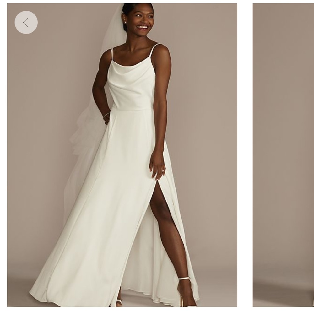 DB STUDIO
cowl neck crepe scoop back a-line wedding dress